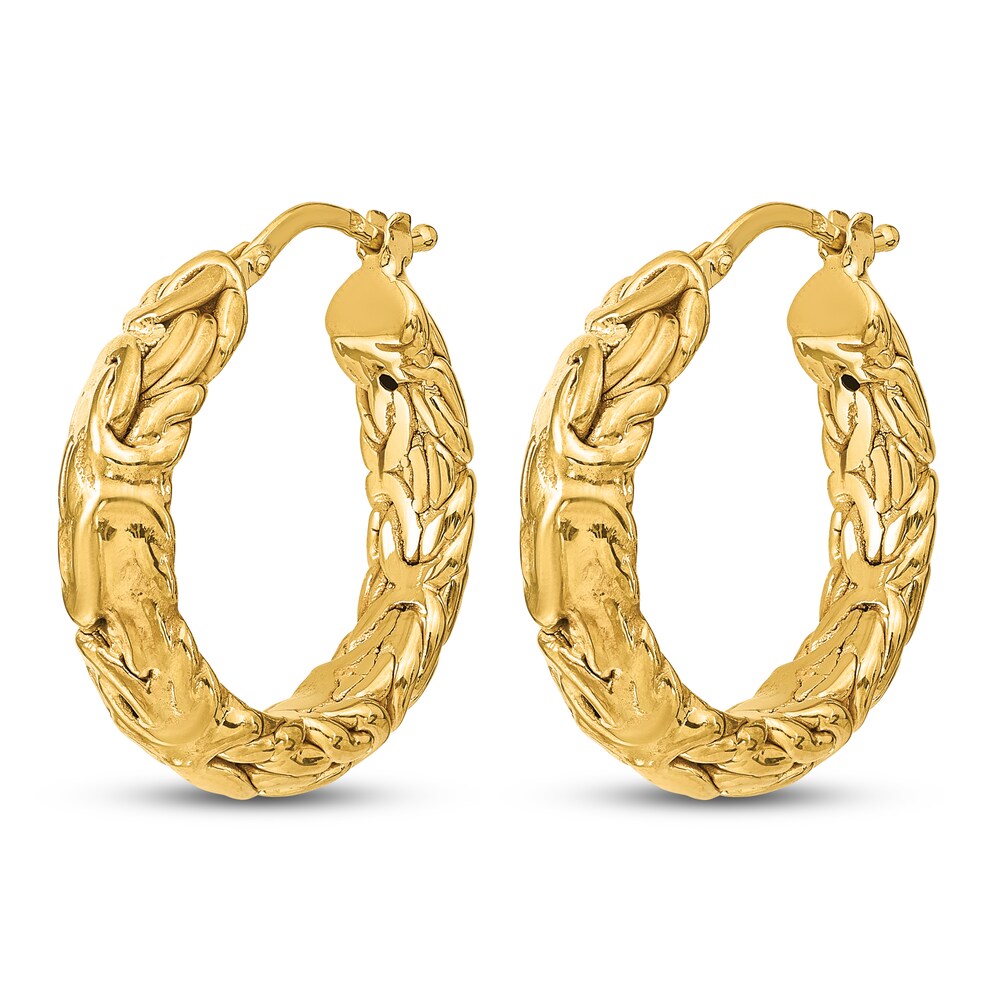 Textured Hoop Earrings 14K Yellow Gold mWOF1G42