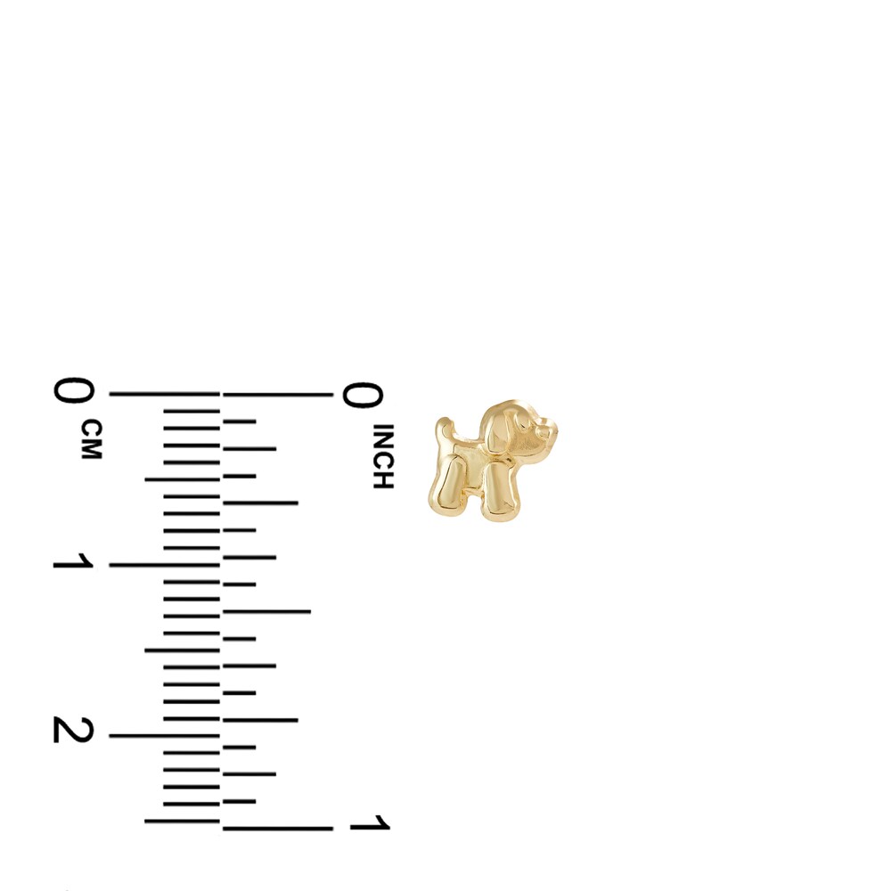 Puppy Dog Baby Stud Earrings 14K Yellow Gold mXz060yM