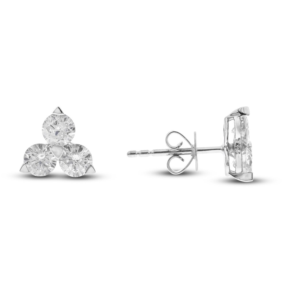 Diamond Stud Earrings 1-1/4 ct tw Round 14K White Gold mmzCQVPw