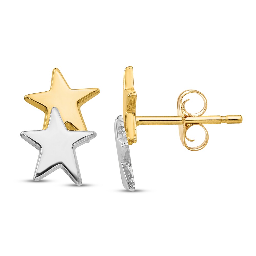 Star Stud Earrings 14K Two-Tone Gold mnGNn1XA [mnGNn1XA]