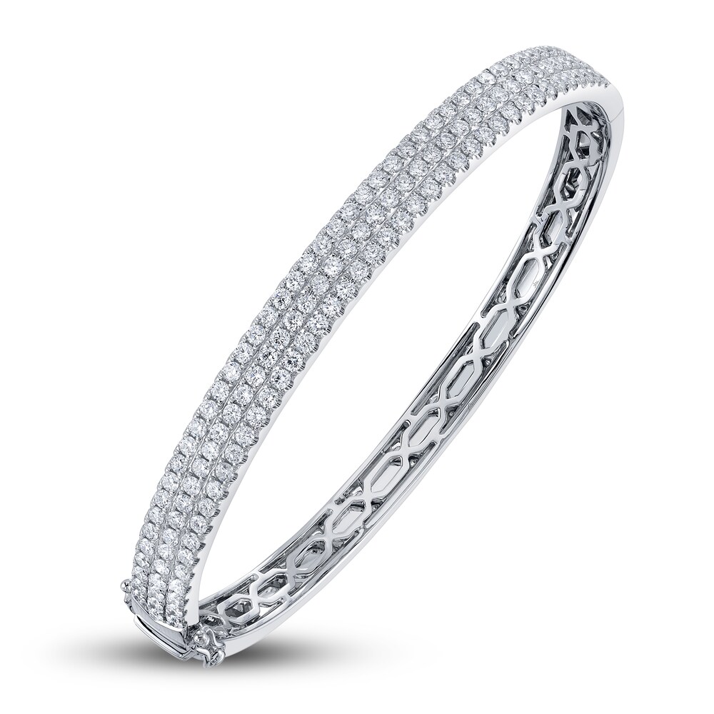 Shy Creation Diamond Pave Bangle Bracelet 2-1/5 ct tw Round 14K White Gold SC55010777V2ZS n0egB8Zz