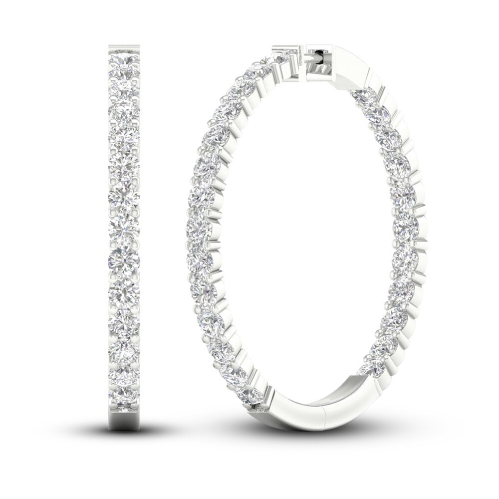 Lab-Created Diamond Earrings 10 ct tw Round 14K White Gold nQrffFEd [nQrffFEd]