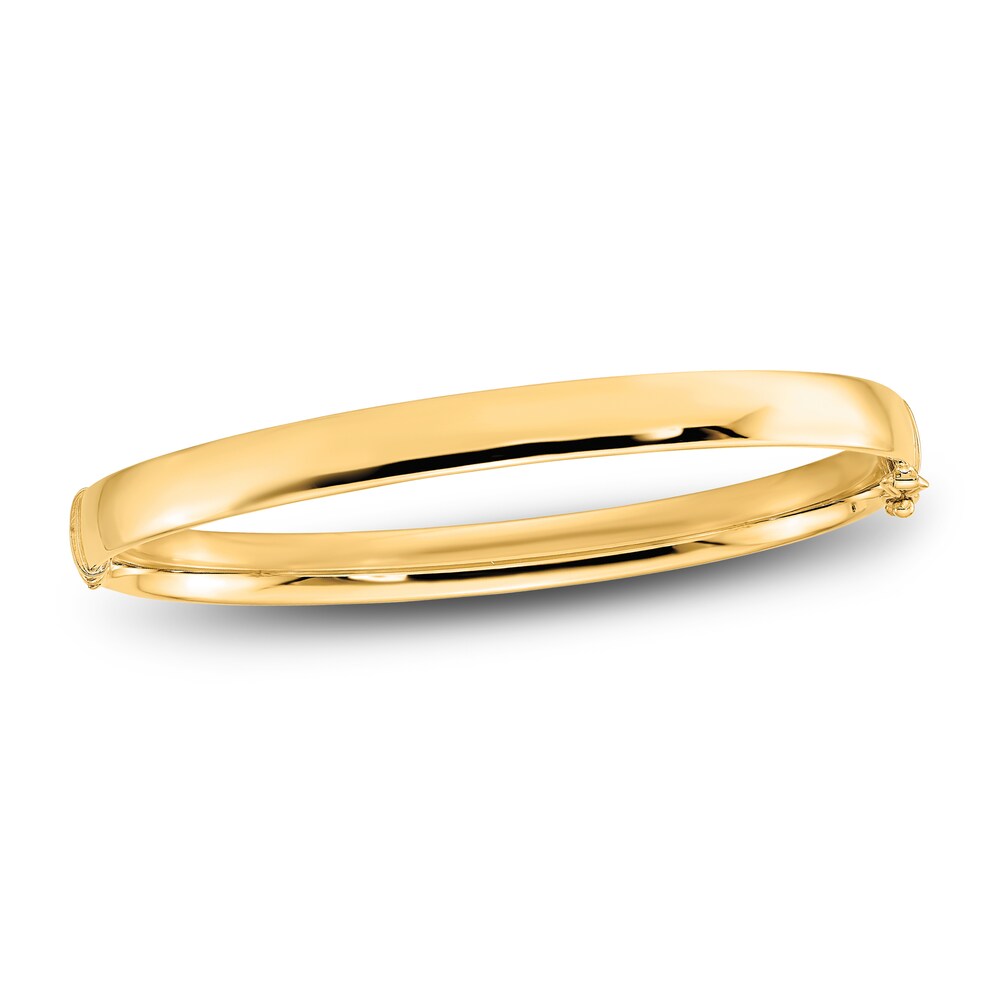 High-Polish Bangle Bracelet 10K Yellow Gold 7" nV4GOJC0