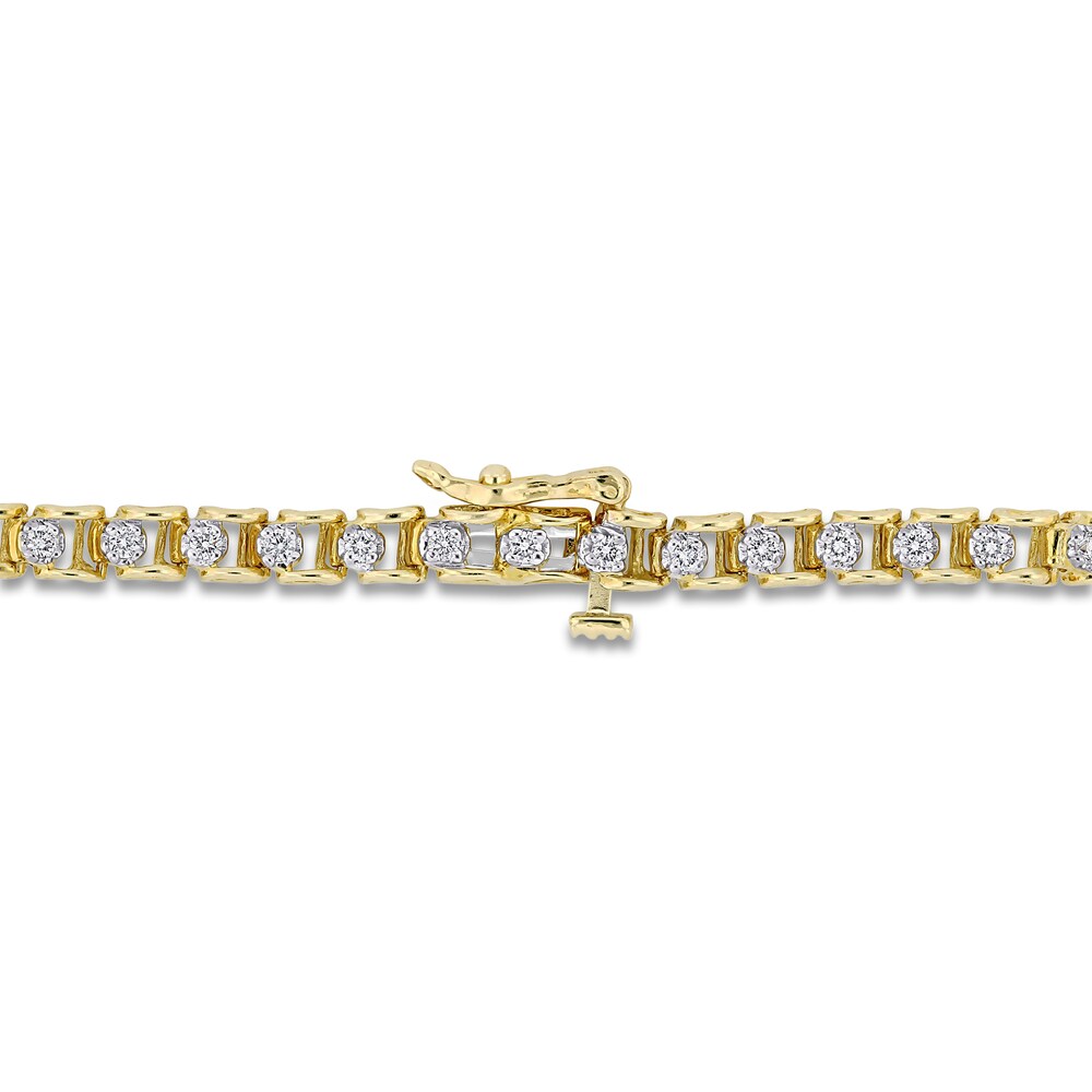 Diamond Tennis Bracelet 3/4 ct tw Round 18K Yellow Gold 7\" nicpaOZ2