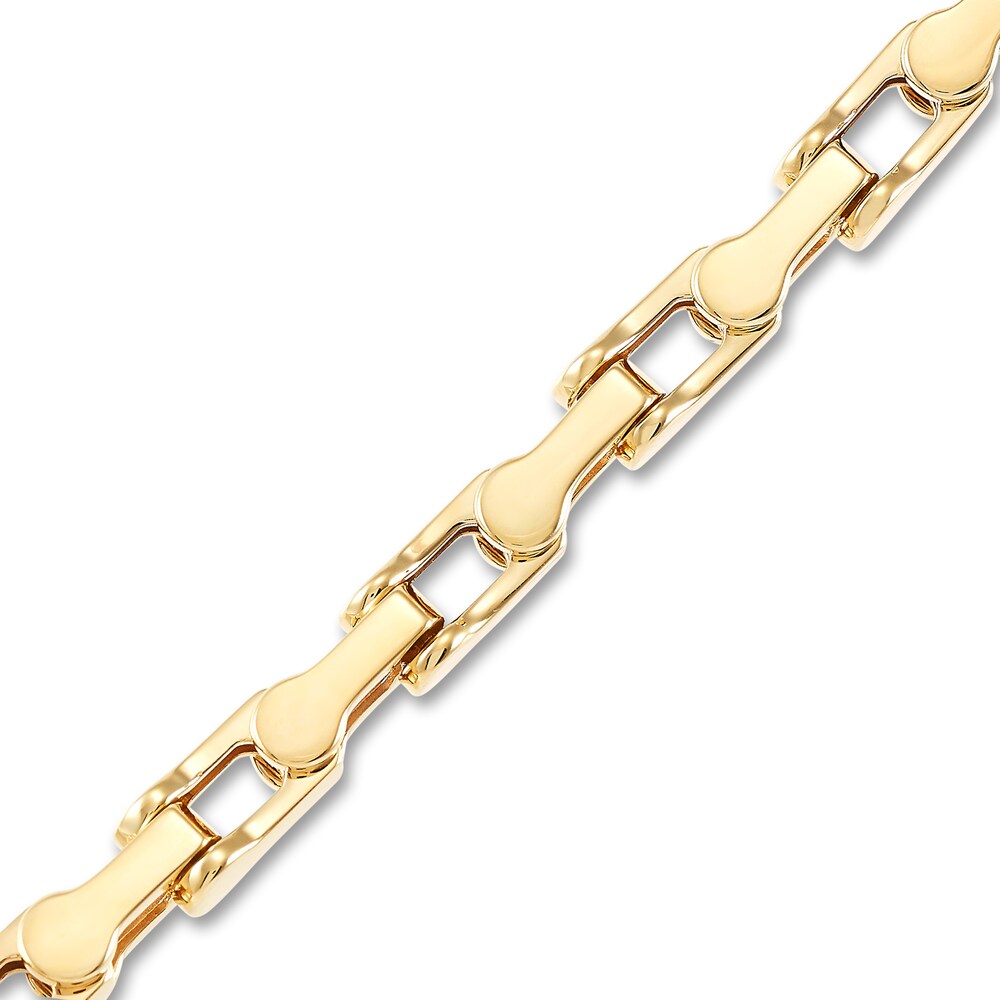 Italia D\'Oro Men\'s Cycle Link Chain Bracelet 14K Yellow Gold 8.5\" nq8d6RaE