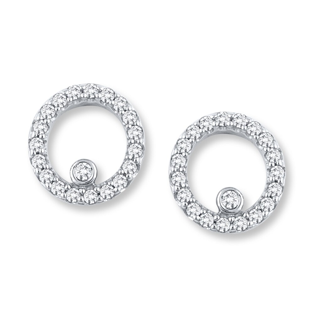 Diamond Earrings 1/5 ct tw Round-cut 10K White Gold nqqUYf51 [nqqUYf51]