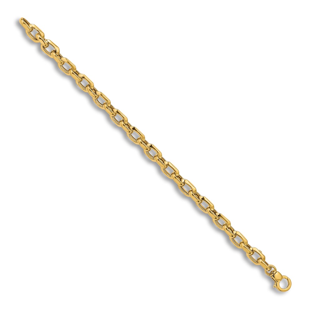 High-Polish Oval Link Bracelet 14K Yellow Gold 7.5\" oqtkJN7r