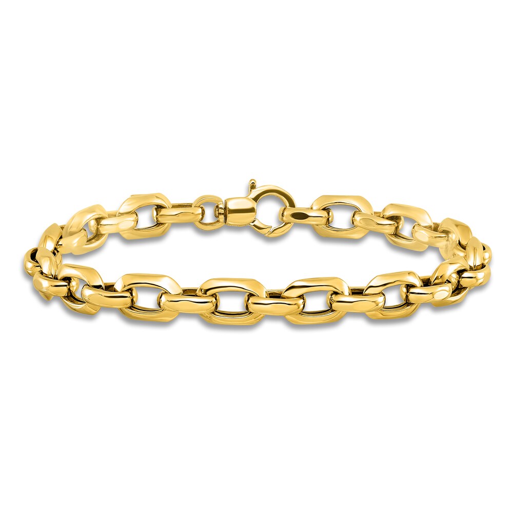 High-Polish Oval Link Bracelet 14K Yellow Gold 7.5\" oqtkJN7r