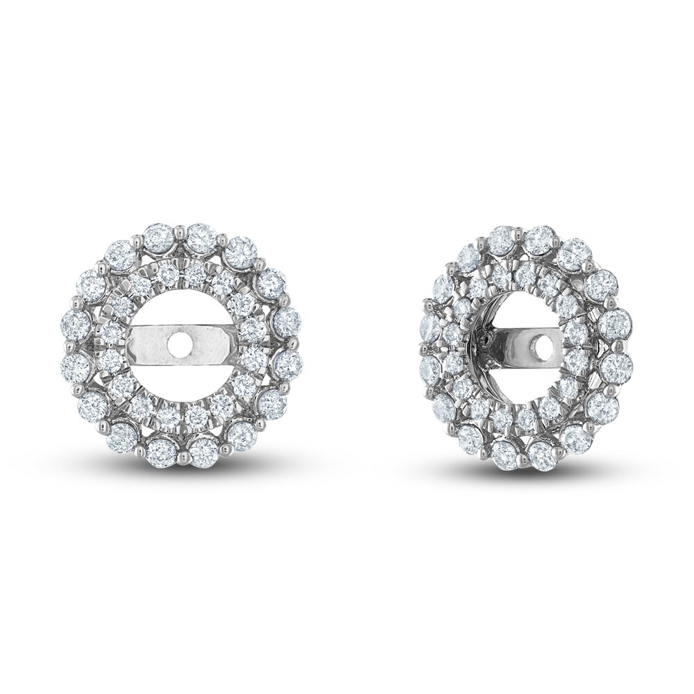 Diamond Double Halo Earring Jackets 3/8 ct tw Round 14K White Gold orJQRsGv