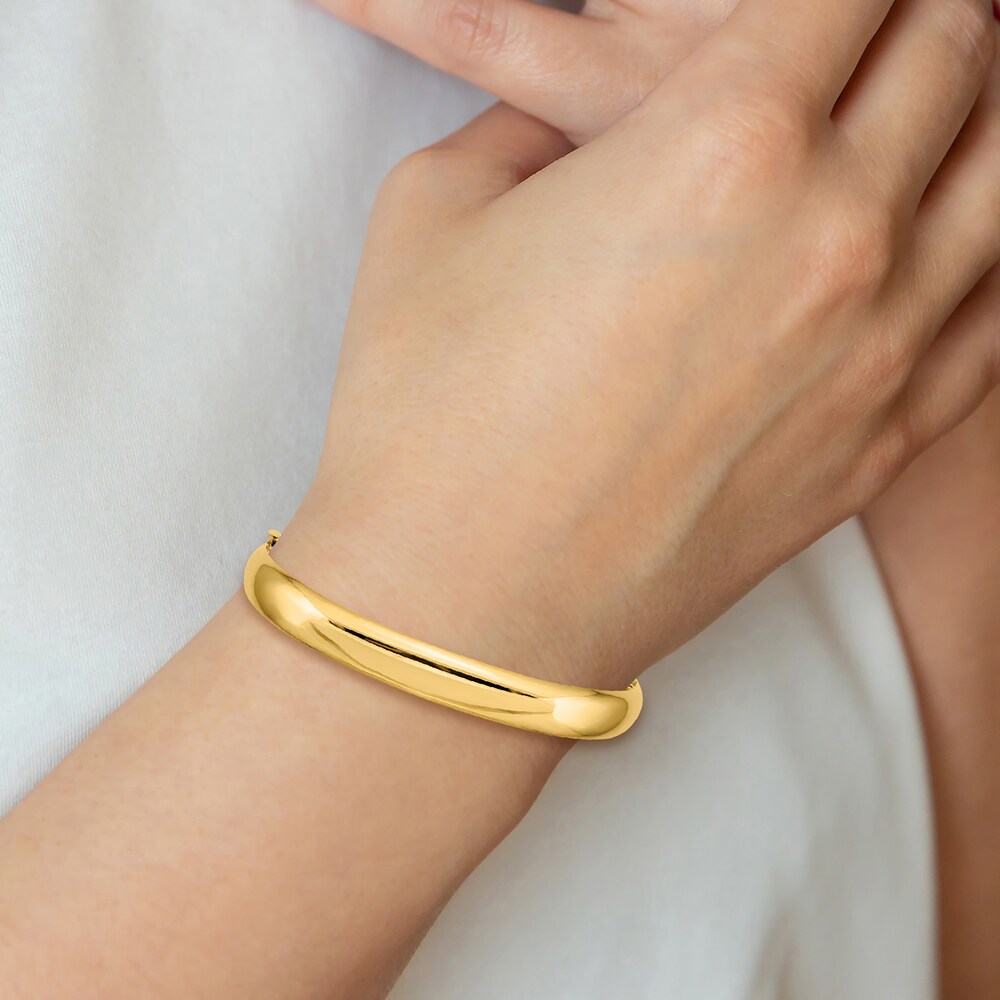 High-Polish Bangle Bracelet 14K Yellow Gold 7\" ovPVVVX4