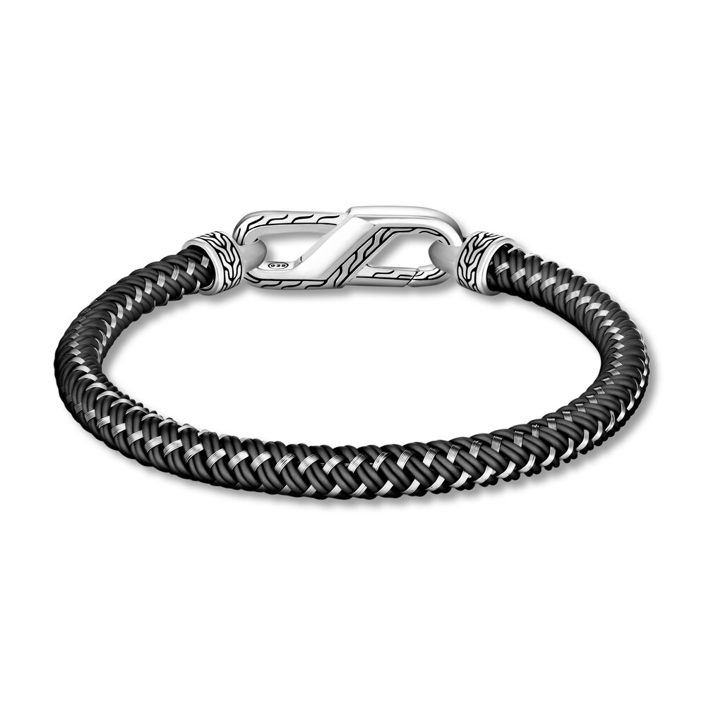 John Hardy Classic Chain 6MM Steel Cord Bracelet Silver Sterling Silver, Medium oyfkqfOV