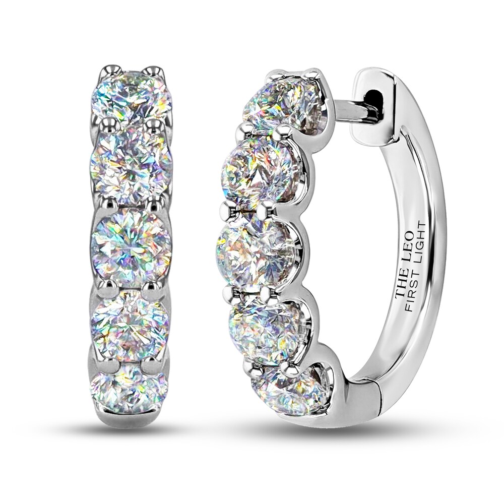 THE LEO First Light Diamond Earrings 2 ct tw Round 14K White Gold pFAYd9k8 [pFAYd9k8]