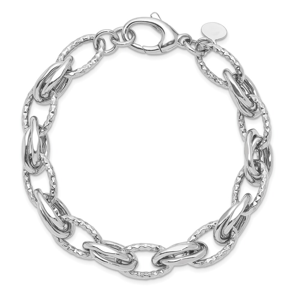Diamond Cut Open Link Bracelet Sterling Silver pKafNTvm