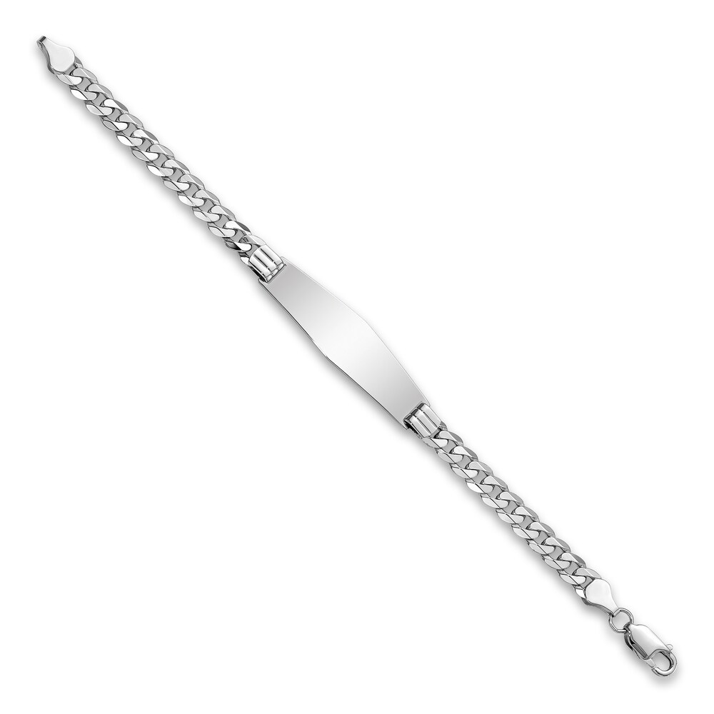 Men\'s Link ID Bracelet 14K White Gold 10.0mm 8\" pVNqSwA7