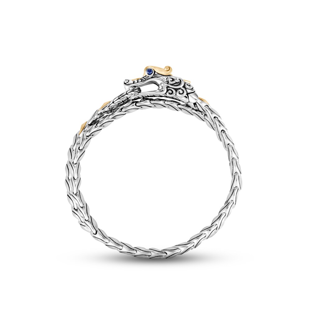 John Hardy Legends Naga Double Bracelet Natural Blue Sapphire 18K Yellow Gold/Sterling Silver - Medium q7fH1opm