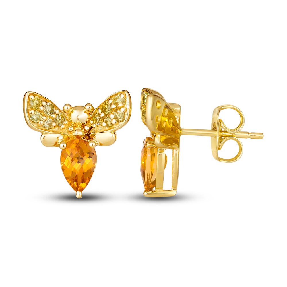Le Vian Natural Citrine Bumblebee Earrings 1/5 ct tw Diamonds 14K Honey Gold q8ok5yzB