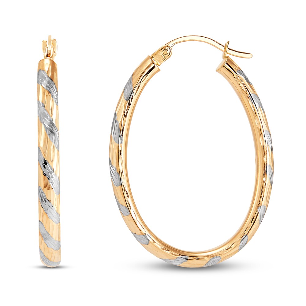 Oval Tube Hoop Earrings 14K Gold qK4vFT9r