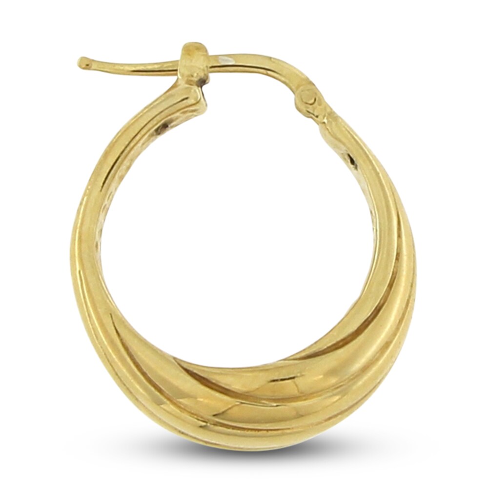 Hollow Tube Hoop Earrings 10K Yellow Gold 40mm qKtFWtHY