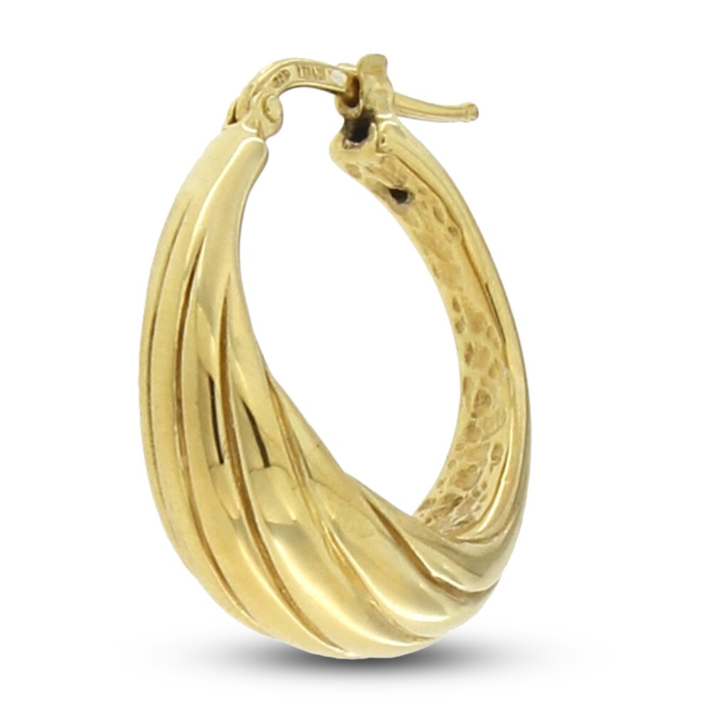 Hollow Tube Hoop Earrings 10K Yellow Gold 40mm qKtFWtHY