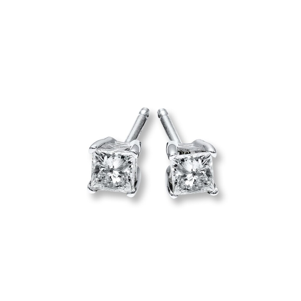 Diamond Earrings 1/4 ct tw Princess-Cut 14K White Gold (I2/I) qYjSHLv5 [qYjSHLv5]