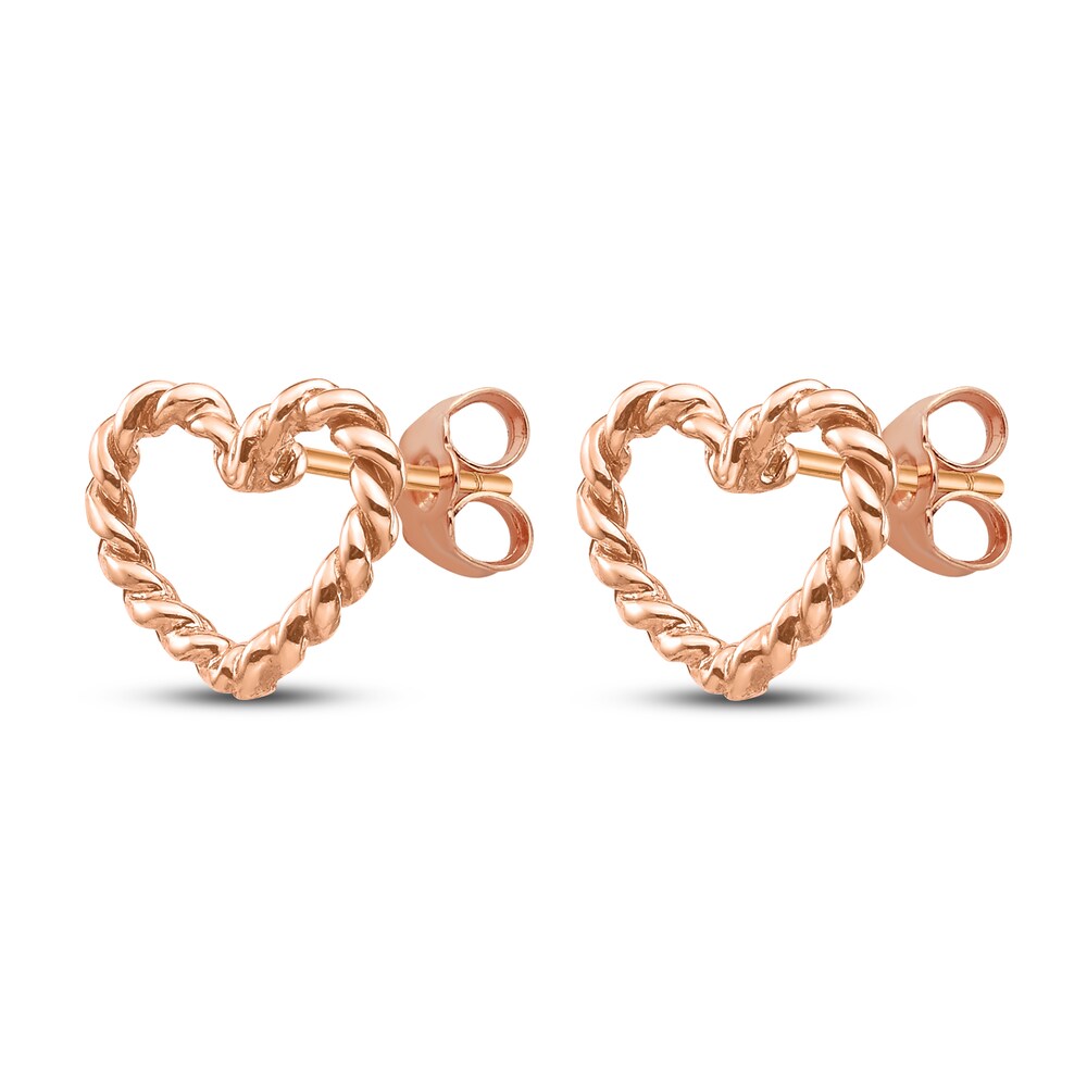 Heart Stud Earrings 14K Rose Gold qd8nlilK