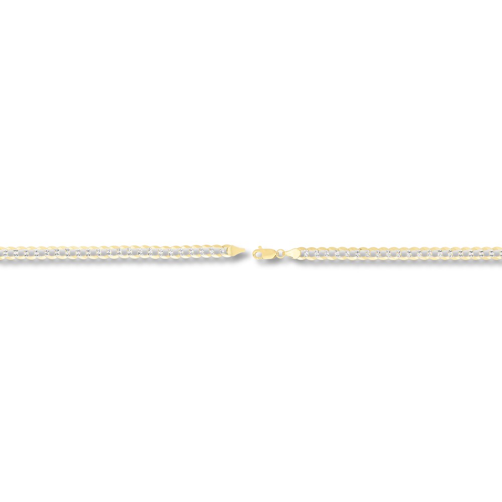 Pave Curb Chain Bracelet 14K Yellow Gold 8.5\" qstKT4uf