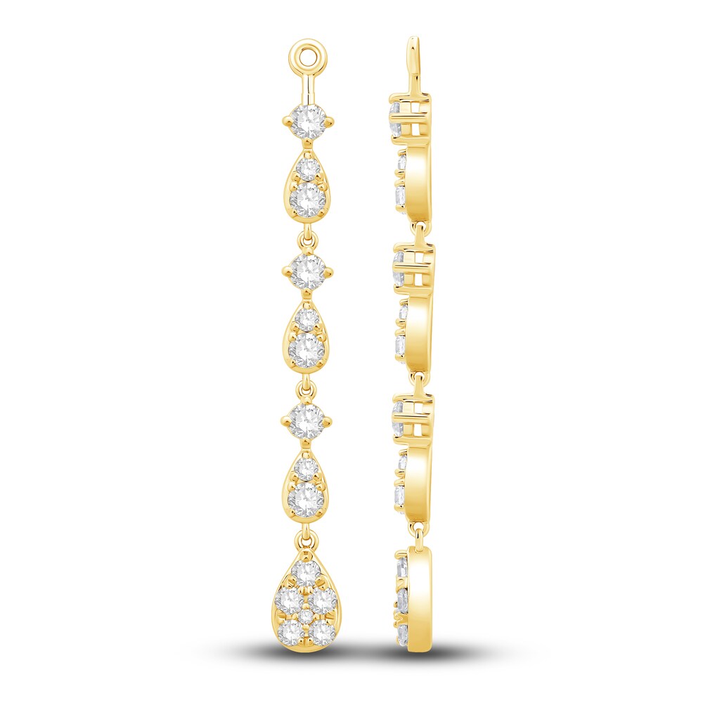 Diamond Dangle Earring Jackets 1 ct tw Round 14K Yellow Gold rD5O1O1r