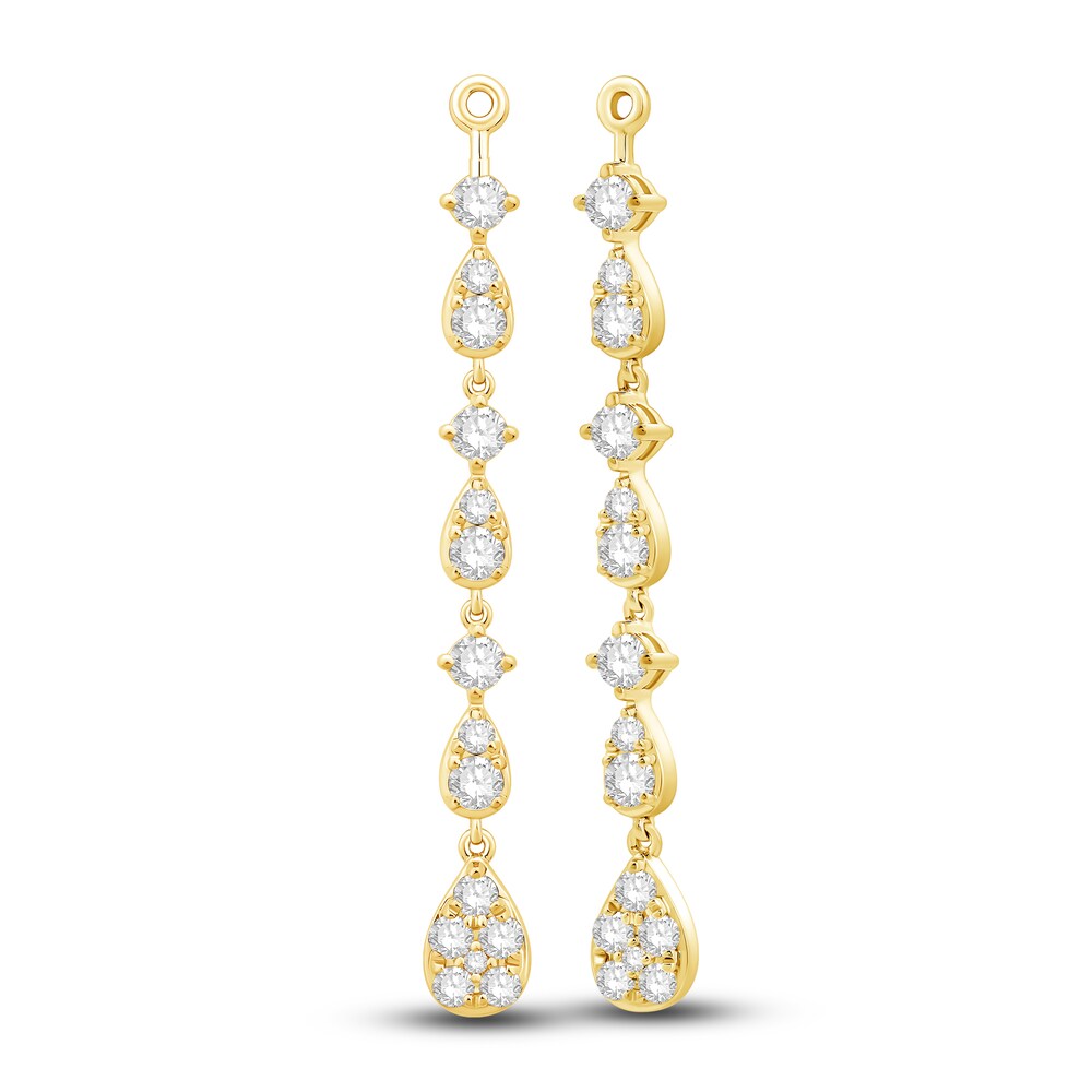 Diamond Dangle Earring Jackets 1 ct tw Round 14K Yellow Gold rD5O1O1r