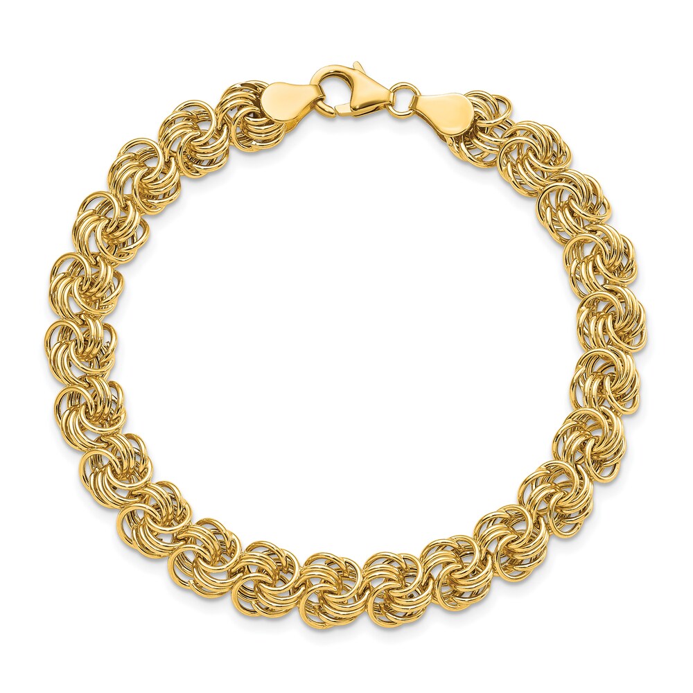 Circle Fancy Link Bracelet 14K Yellow Gold 7.5" rbkIgTuj