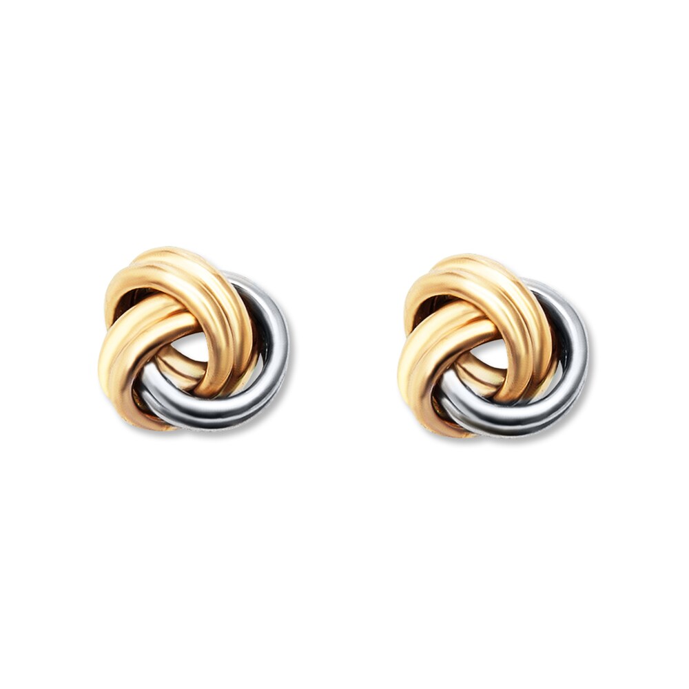 Love Knot Earrings 14K Two-Tone Gold rjdcAipD [rjdcAipD]