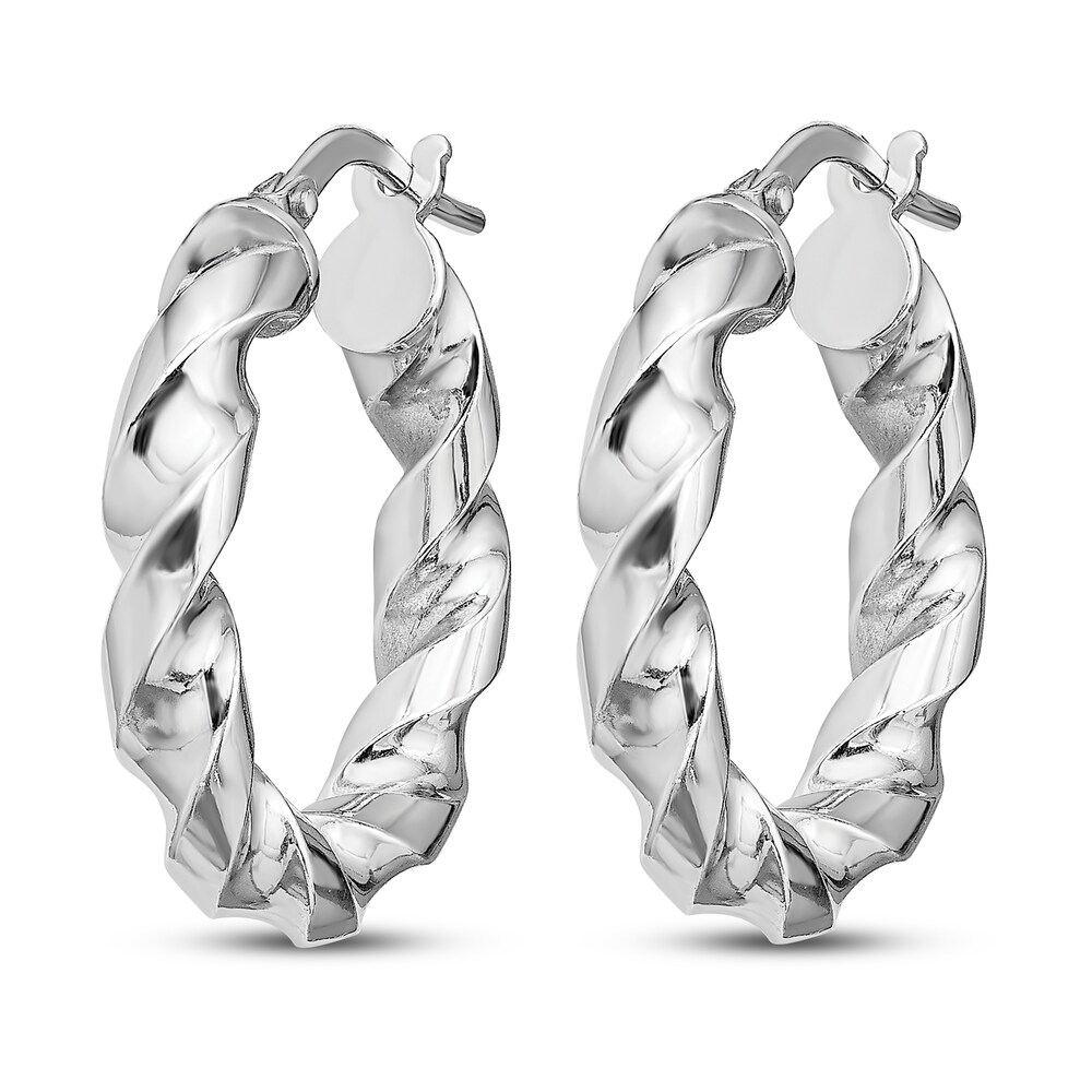 Twisted Hoop Earrings Sterling Silver s2NkZmgJ