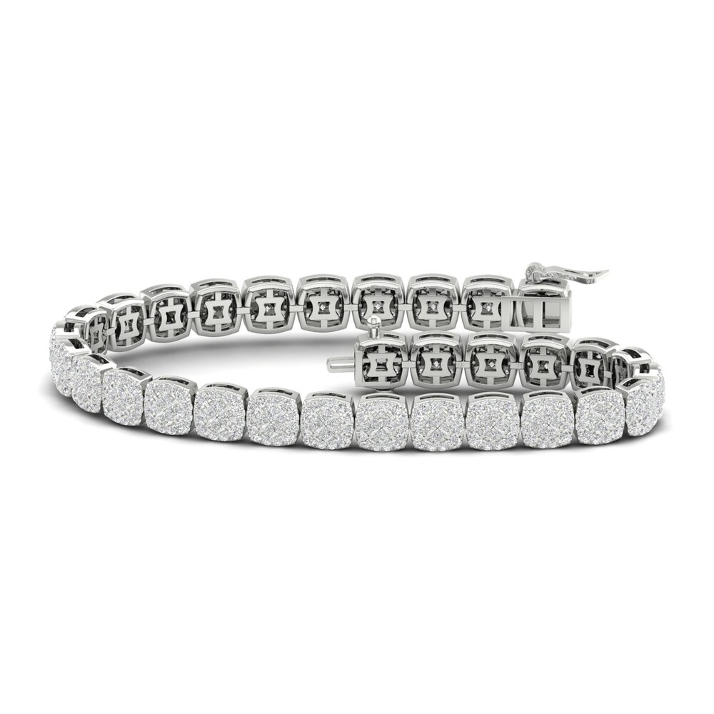 Diamond Line Bracelet 5 ct tw Princess/Round 14K White Gold s7y4bp0Z