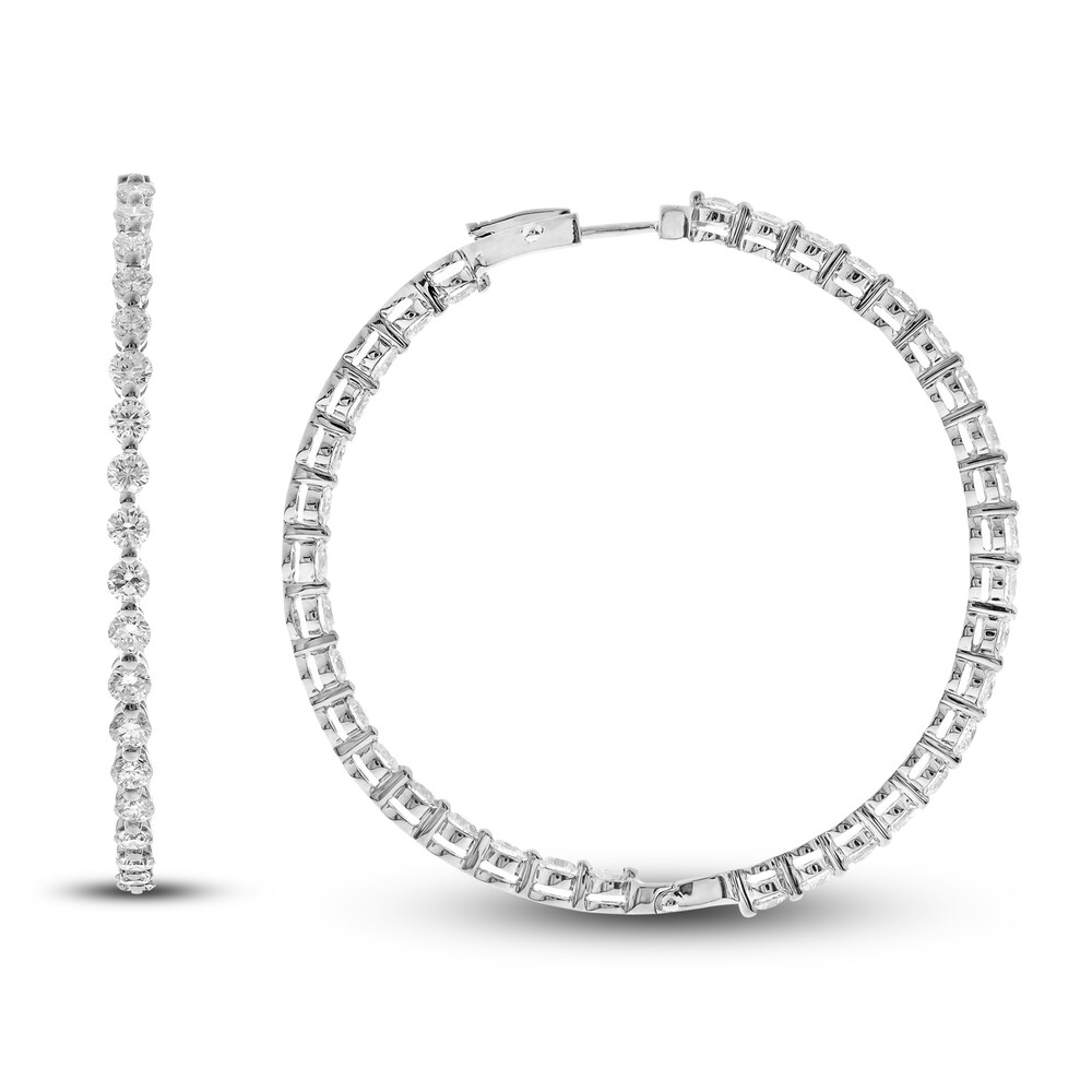 Diamond Hoop Earrings 6-1/3 ct tw Round 14K White Gold seUOiqU8