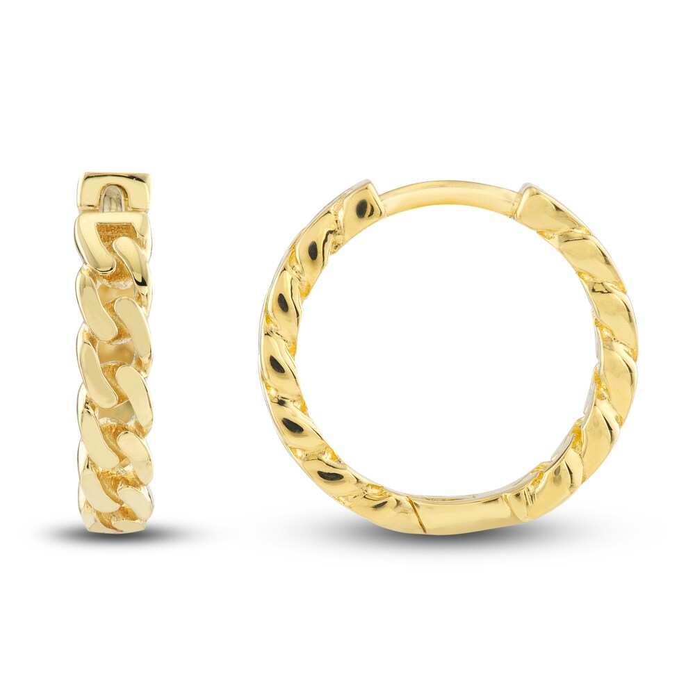 Curb Chain Hoop Earrings 14K Yellow Gold sksXiIYG