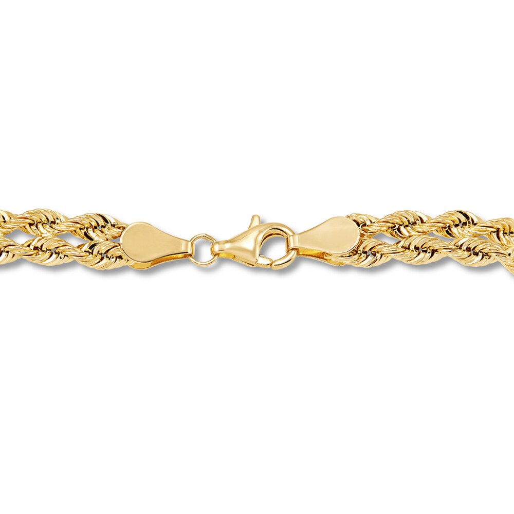 Rope Chain Bracelet 10K Yellow Gold 7.25\" ss5PyGL7