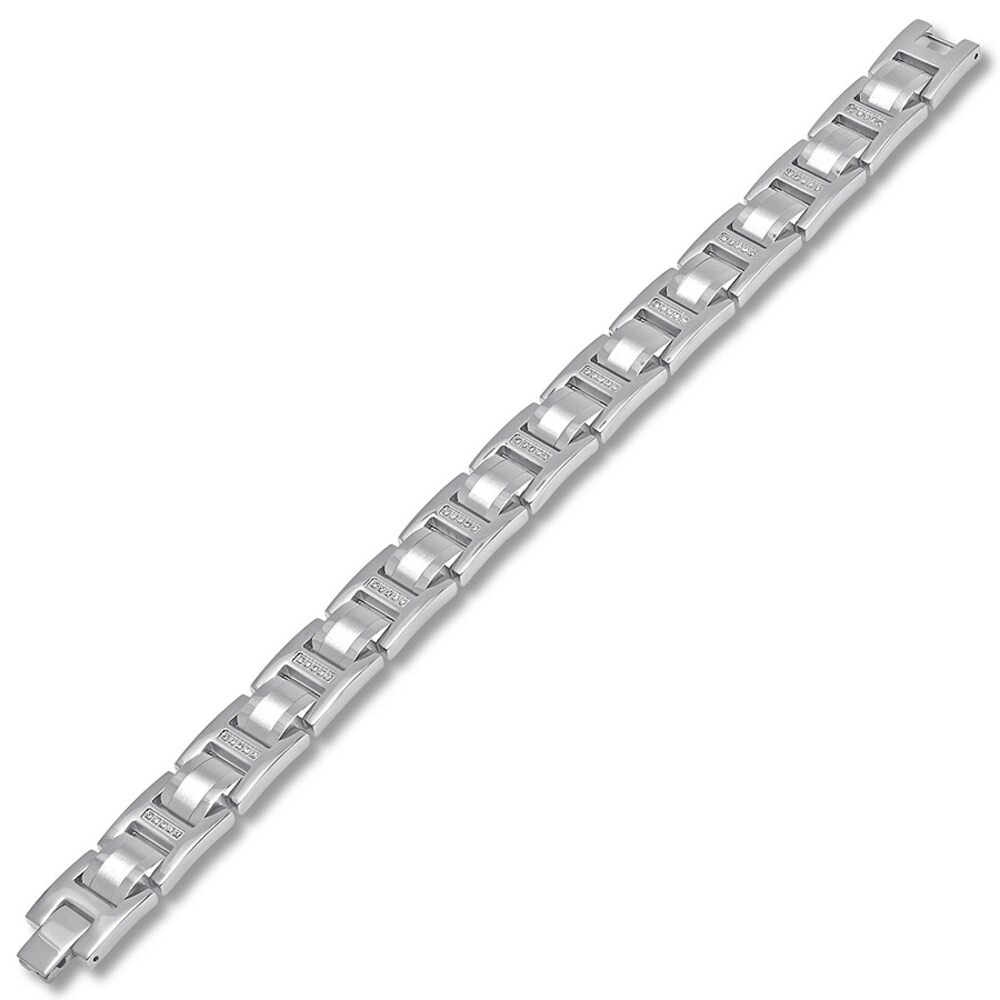 Men\'s Link Bracelet 1/4 ct tw Diamonds Stainless Steel t7cJh7FG