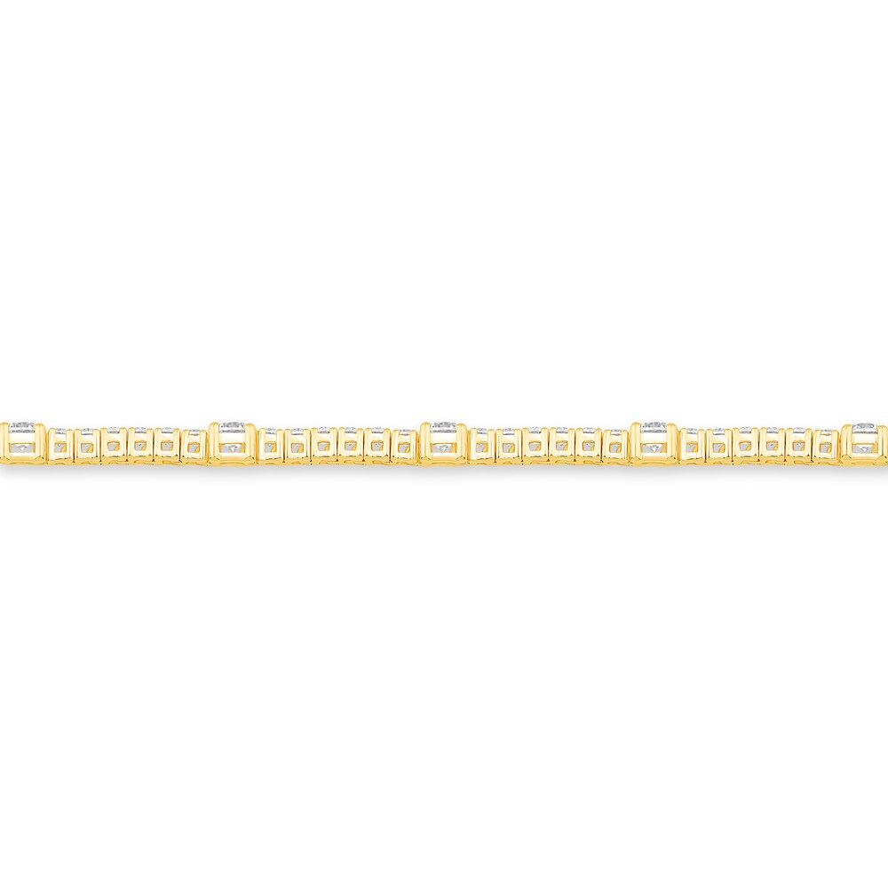 Diamond Tennis Bracelet 3 ct tw Round 14K Yellow Gold tbPfV2E5