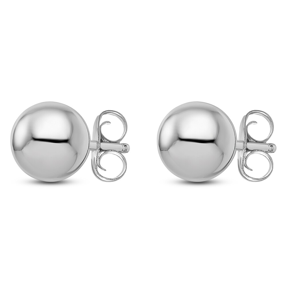 Ball Stud Earrings 14K White Gold 5MM tdR18kRD