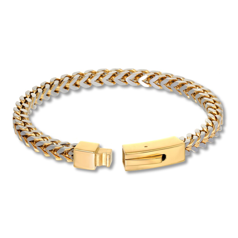 Foxtail Chain Bracelet Two-Tone Stainless Steel 9\" tsOuYYd8