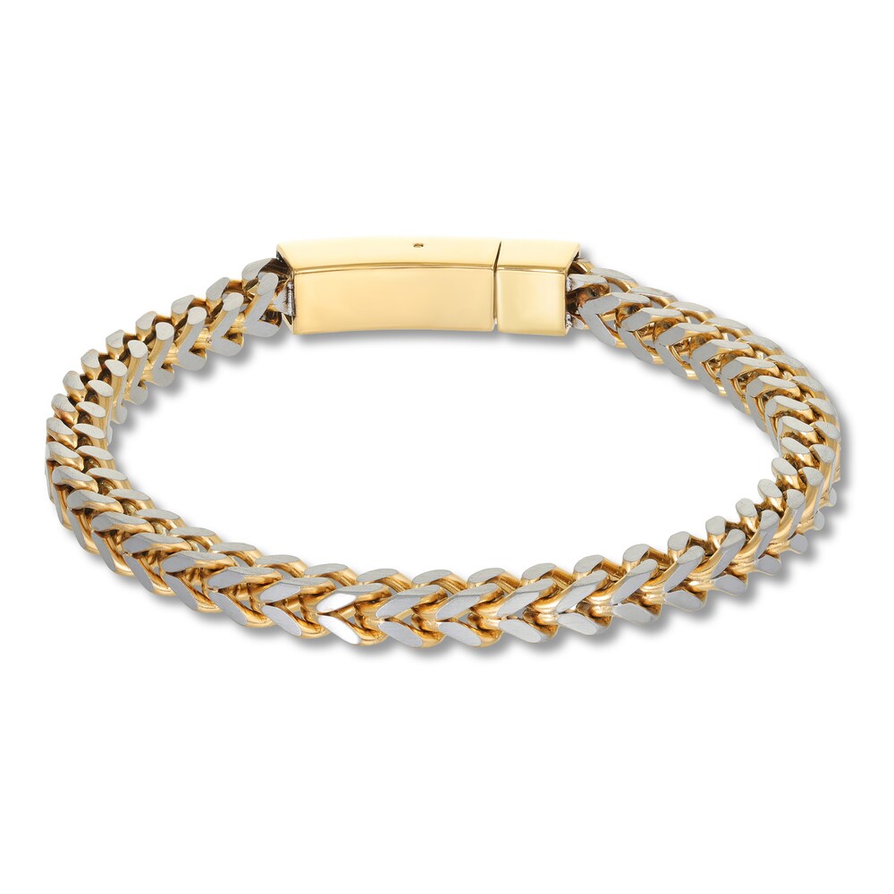 Foxtail Chain Bracelet Two-Tone Stainless Steel 9\" tsOuYYd8