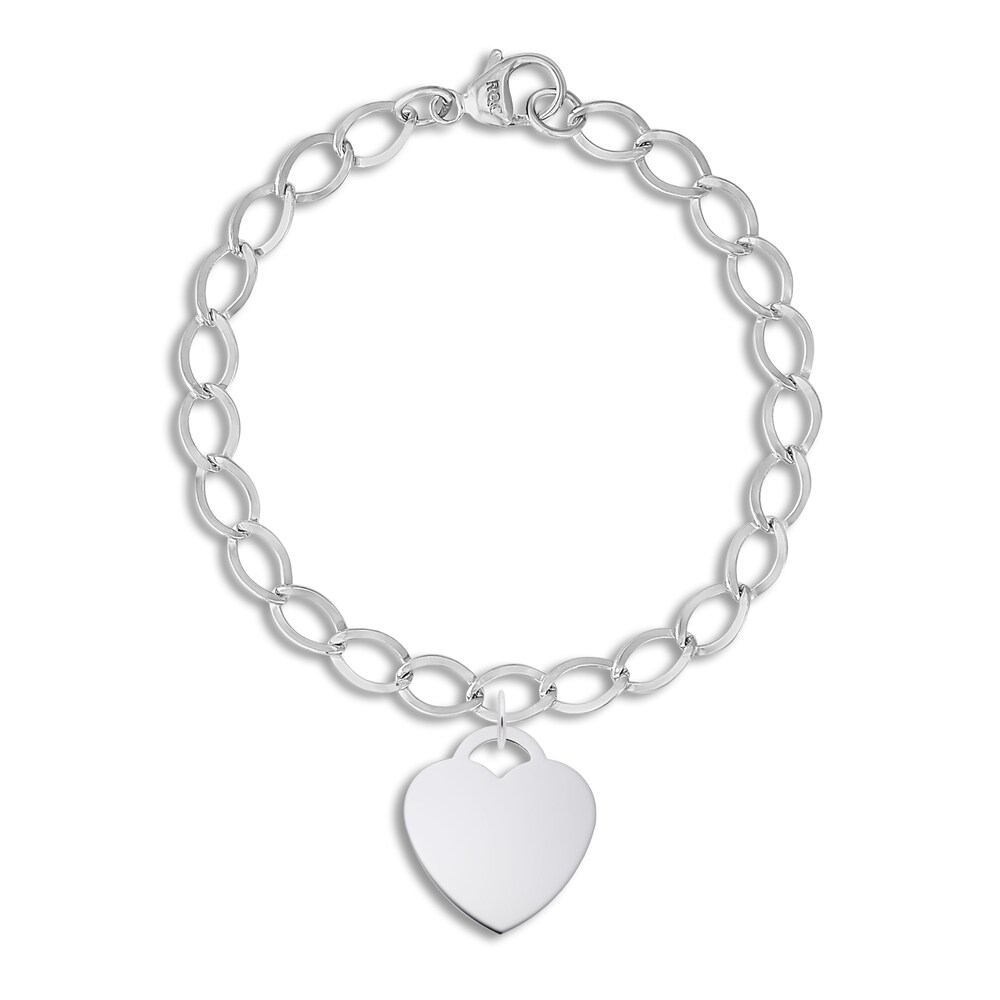 Heart Bracelet Sterling Silver 7" u1XwGit5