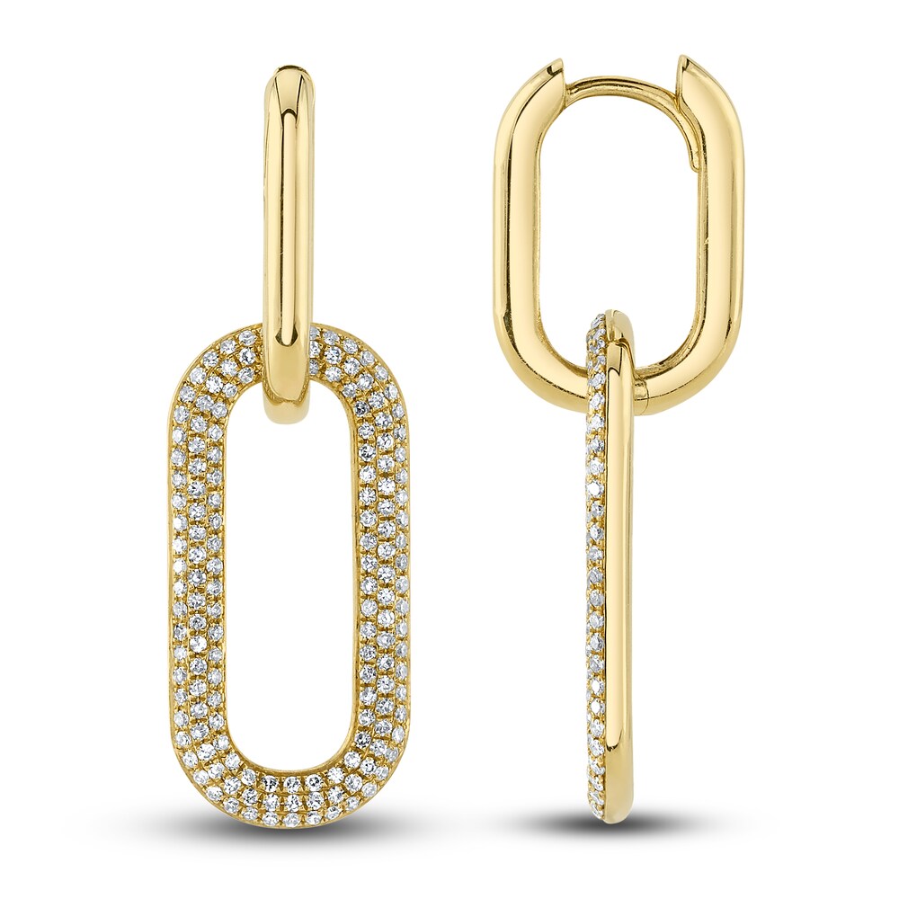 Shy Creation Diamond Paperclip Earrings 5/8 ct tw Round 14K Yellow Gold SC55023209 u4v7RDL4