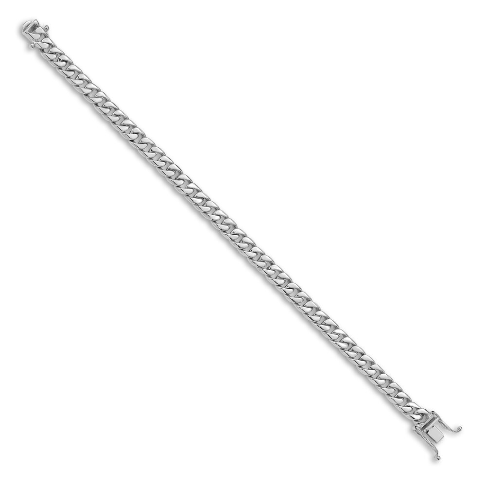 Men\'s Curb Chain Bracelet 14K White Gold 6.8mm 8\" u9o60uGO