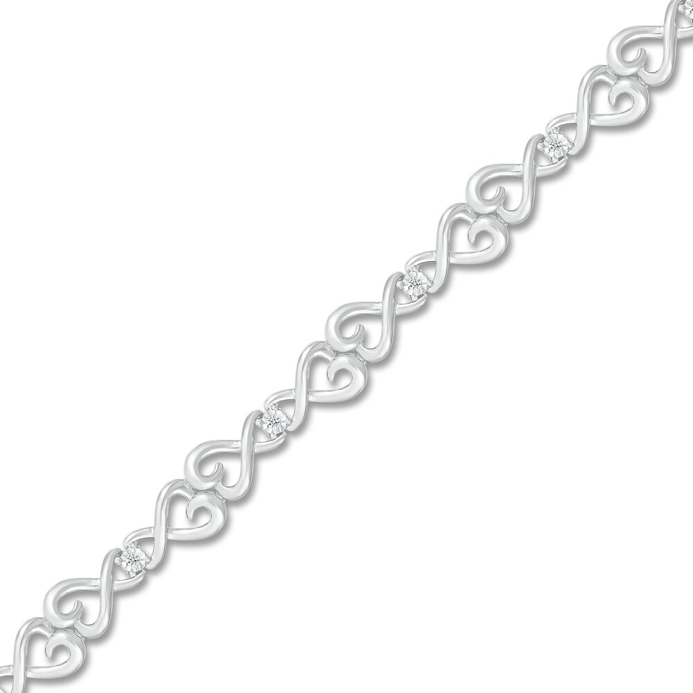 Diamond Bracelet 1/10 ct tw Round-cut Sterling Silver ue5UUt0f