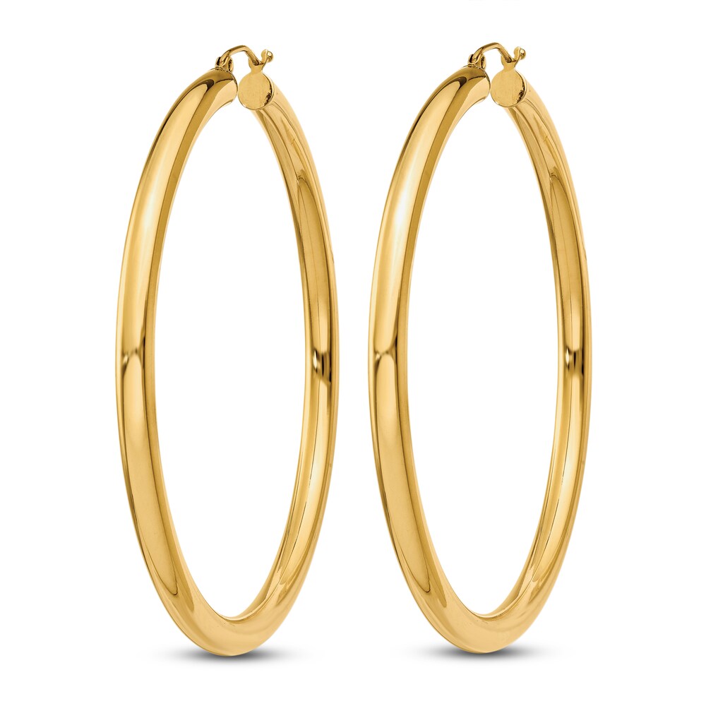 Hoop Earrings 14K Yellow Gold vB3NIB2c