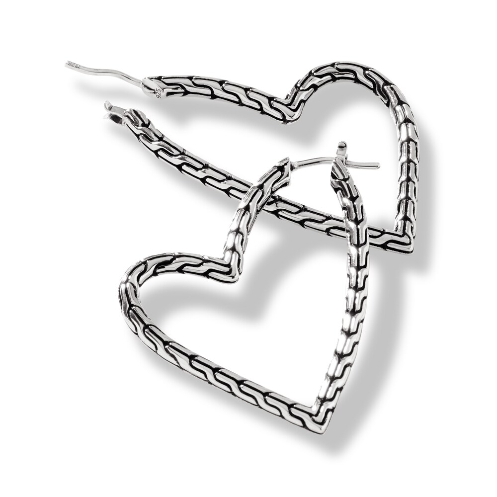 John Hardy Classic Chain Heart Hoop Earrings Sterling Silver vdSfjZaF