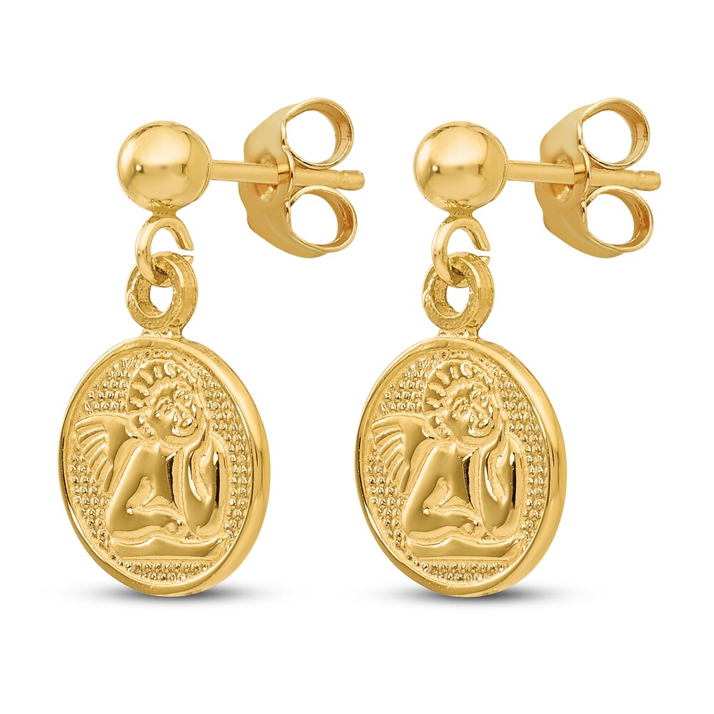 Raphael Angel Stud Earrings 14K Yellow Gold vlIVXUFd