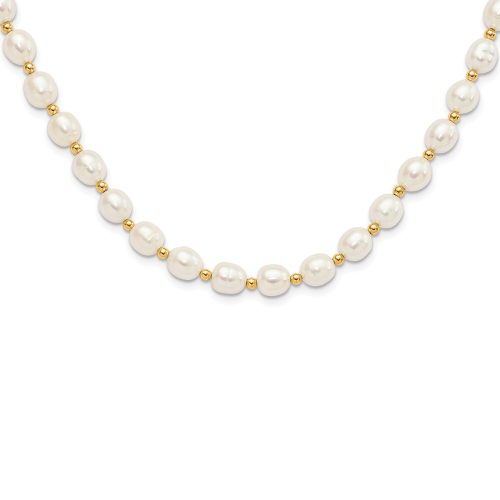 Cultured Freshwater Pearl Necklace/Earrings Set 14K Yellow Gold w5WpbYwB