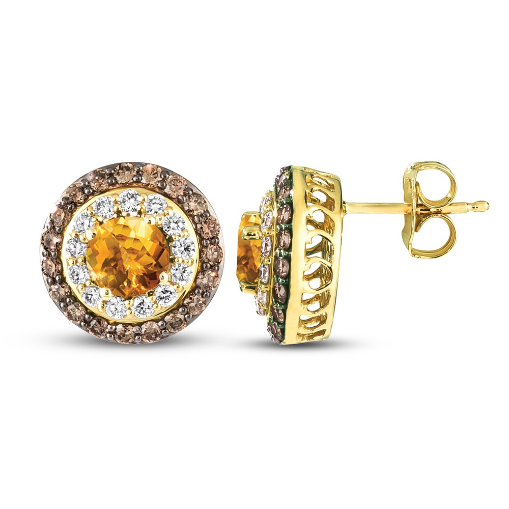 Le Vian Natural Citrine Earrings 7/8 ct tw Diamonds 14K Honey Gold wPxJvaKF