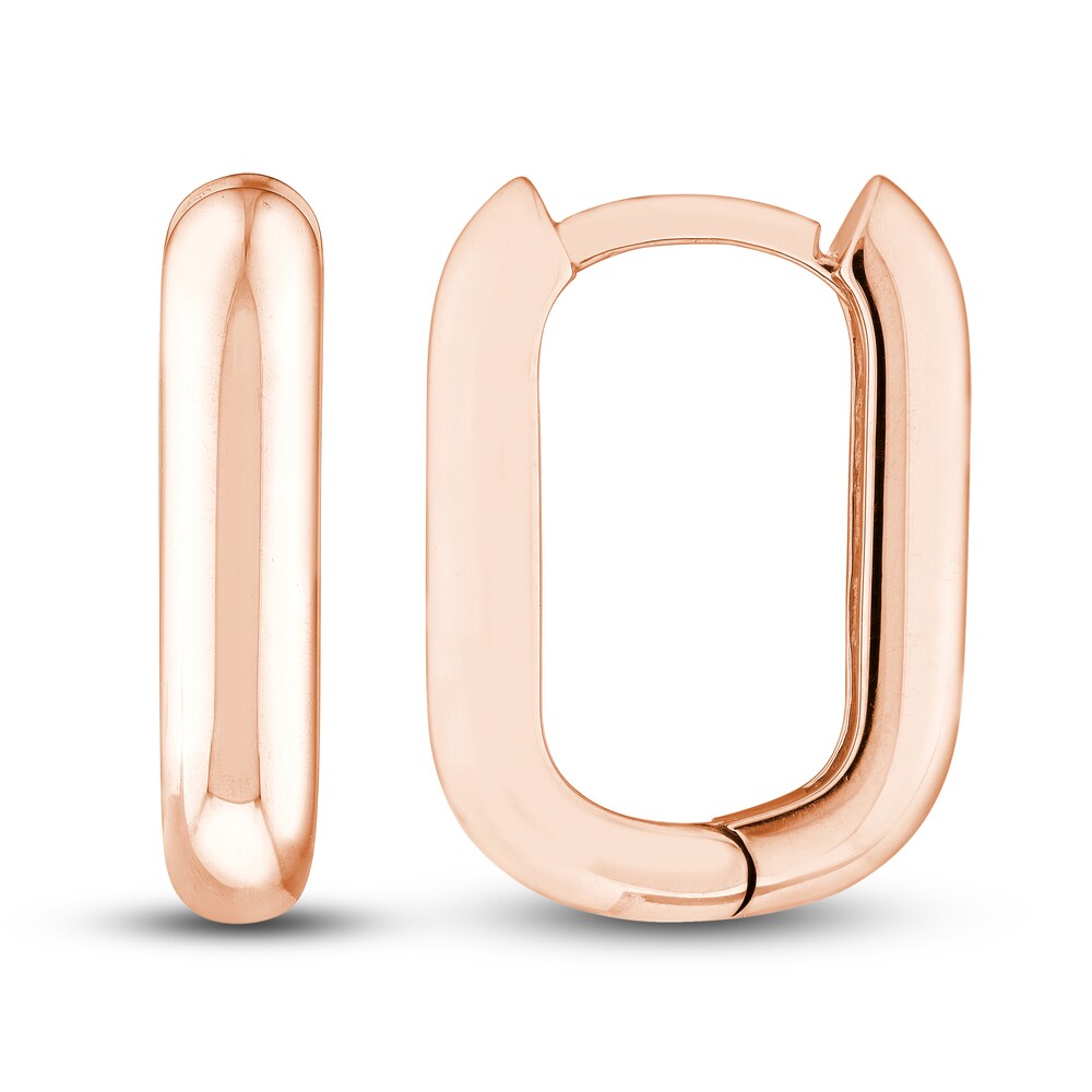 Huggie Earrings 14K Rose Gold 15mm wVMNLuWI